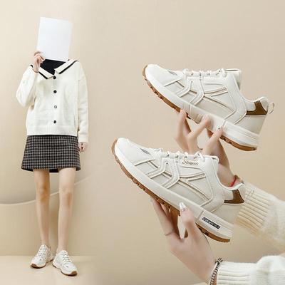 Женские дышащие кроссовки. Массивные противоскользящие прогулочные туфли. Повседневные легкие кроссовки из искусственной кожи на шнуровке. Теннисная спортивная обувь для женщин.