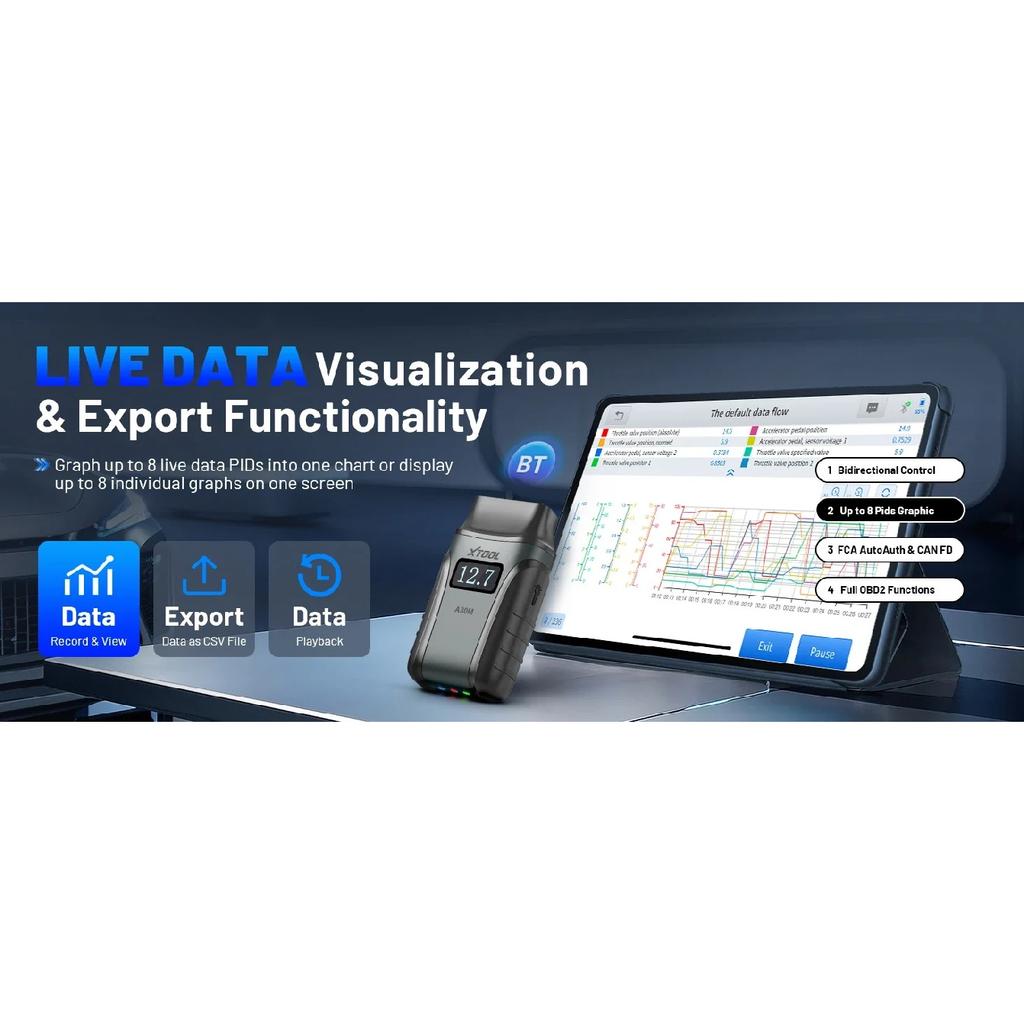 2026 XTOOL Anyscan A30M V2.0 Hot Version Update From A30D OBD2 BT Diagnostic Tools All Car Full System Bi-directional 26+ Reset