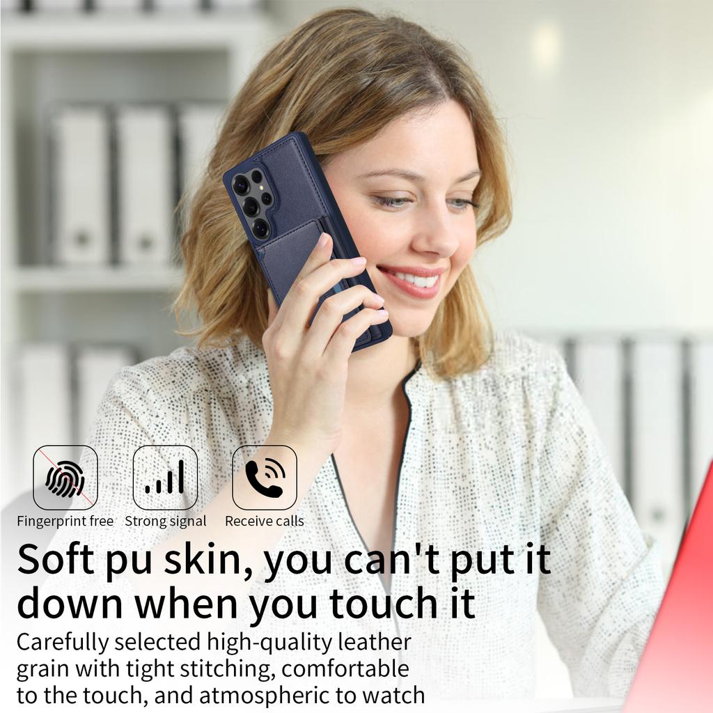 For Samsung Galaxy S25 Ultra Magnetic Case BETOPNICE Leather Phone Cover Kickstand with Detachable Card Bag