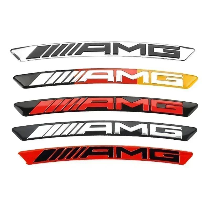 CQZ1 4pcs AMG Emblem Car Wheel Sticker Rims Cover Decal Accessories For Mercedes Benz Brabus Smart Maybach W204 GLC CLA W205 W203