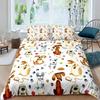 Dog Paw Print Duvet Cover Set Watercolor Puppy Bedding Set Cute Animals Pastel Comforter Covers Cartoon Pattern Bed Sets