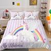 Прекрасный комплект пододеяльников с единорогом, комплект постельного белья, чехол с принтом единорога, домашняя постельная одежда для девочек, одноместный, двуспальный, покрывало на кровать, мягкая наволочка