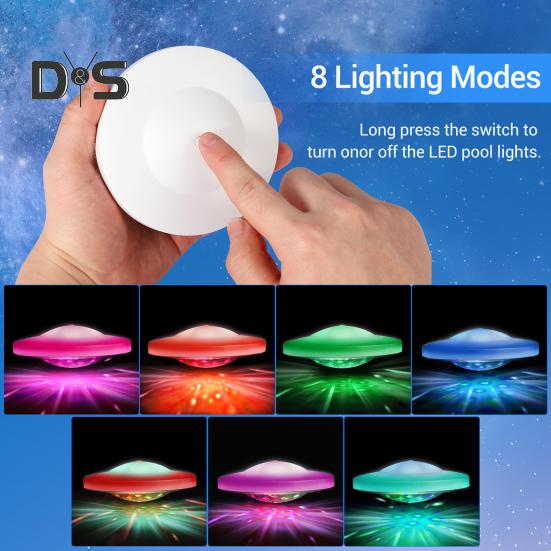 2 шт. плавающие светильники для бассейна IP67 водонепроницаемые RGB верхние и нижние меняющие цвет светильники для бассейна 8 динамических световых эффектов светильники для бассейна джакузи спа пруд