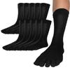 NAKAMAJITA Crew Cotton Sizes with and Perfect for Outdoor and Men's Five-Toe Socks, Blend, Antibacterial, Odor-Resistant, 10-Pair Set, 25-27cm, Black,