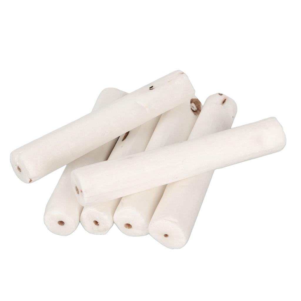 Bird Chewing Sticks Lightweight Barkless Wooden Foot Toy Parrot Shredding Stick for Budgie Cockatiel 6pcs