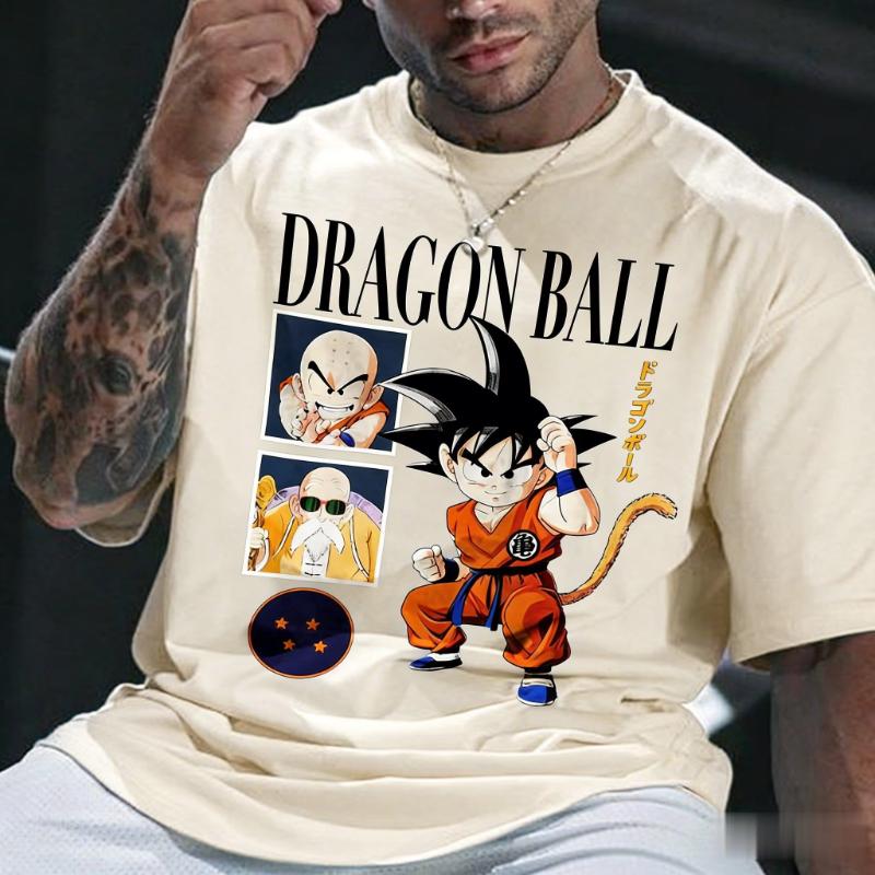 Аниме Футболка Dragon Ball Мужская Женская 2026 Лето Хлопок Короткий Рукав Футболка Графический Принт Goku Повседневная Уличная Одежда Топы Одежда Y2k