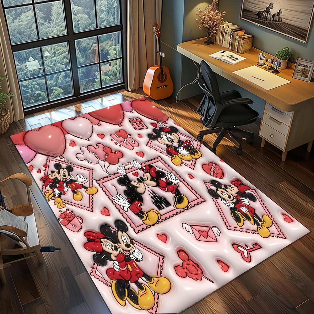 Cute Mickey Mouse Smiling Face Rug Carpet Large Area Rug Non Slip Washable Floor Mat Gamer Room Bedroom Home Decor