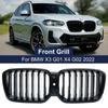 Single Line ABS Front Hood Kidney Grill Gloss Black Racing Grills For BMW X3 X4 G01 G02 LCI 2022+ Car Styling Replacement