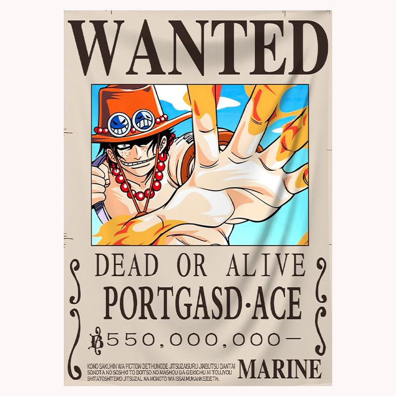 Гобелен с плакатом «Wanted» из One Piece, Луффи Зоро Эйс Нами Катакури Аниме Настенный декор