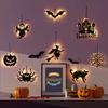 Halloween Luminous Decoration Halloween Pumpkin Party Props Halloween Party Pendant Hanging Spider Web Wizard Castle Black Cat