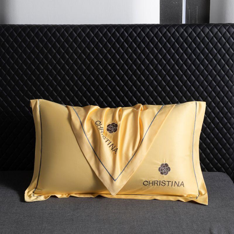 Наволочка в скандинавском стиле, летняя, холодная, шелковая, удобная, дышащая, для спальни, 48*74 см, вышивка, мягкая