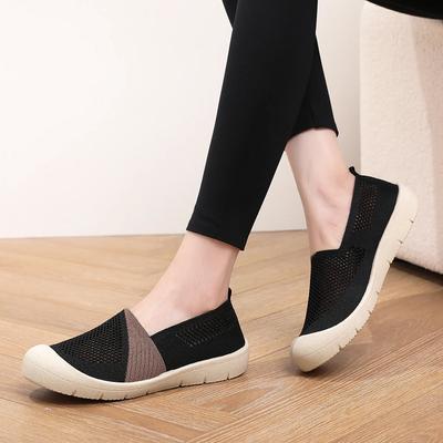 Обработка и кастомизация 25 новых и старых пекинских тканевых туфель дышащие и универсальные повседневные слипоны из летучей трикотажной сетки модные для среднего возраста ан