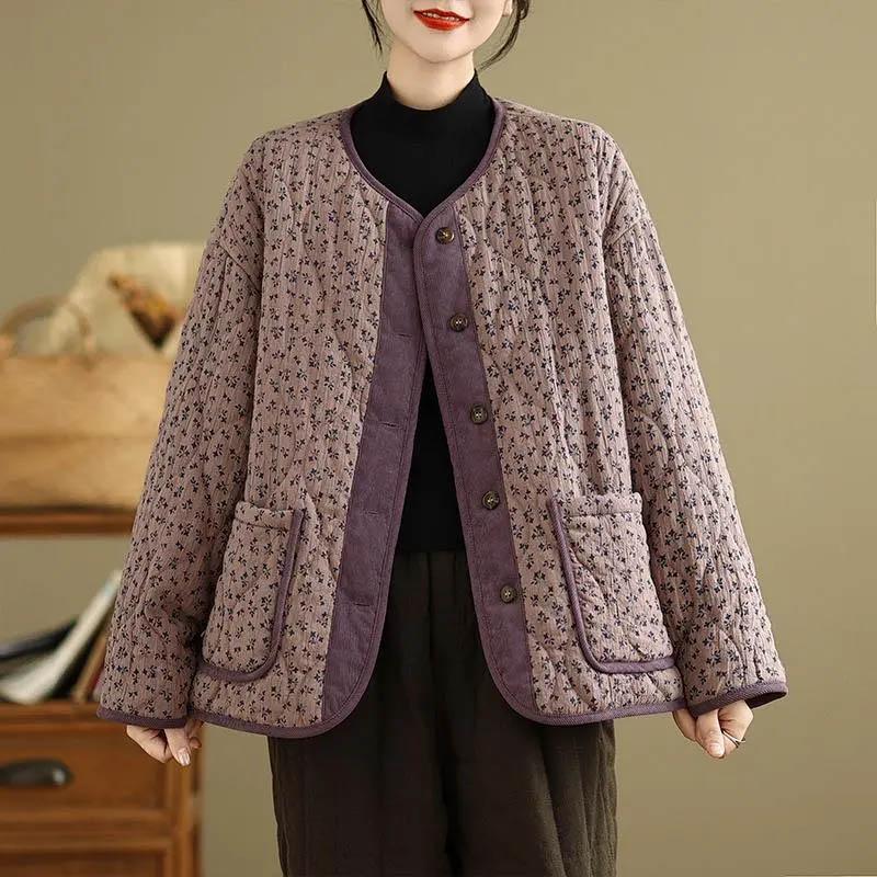 Coat for Women Cotton Winter Thickened Casual Oversize Warm Loose Double Layer Windbreaker Jacket