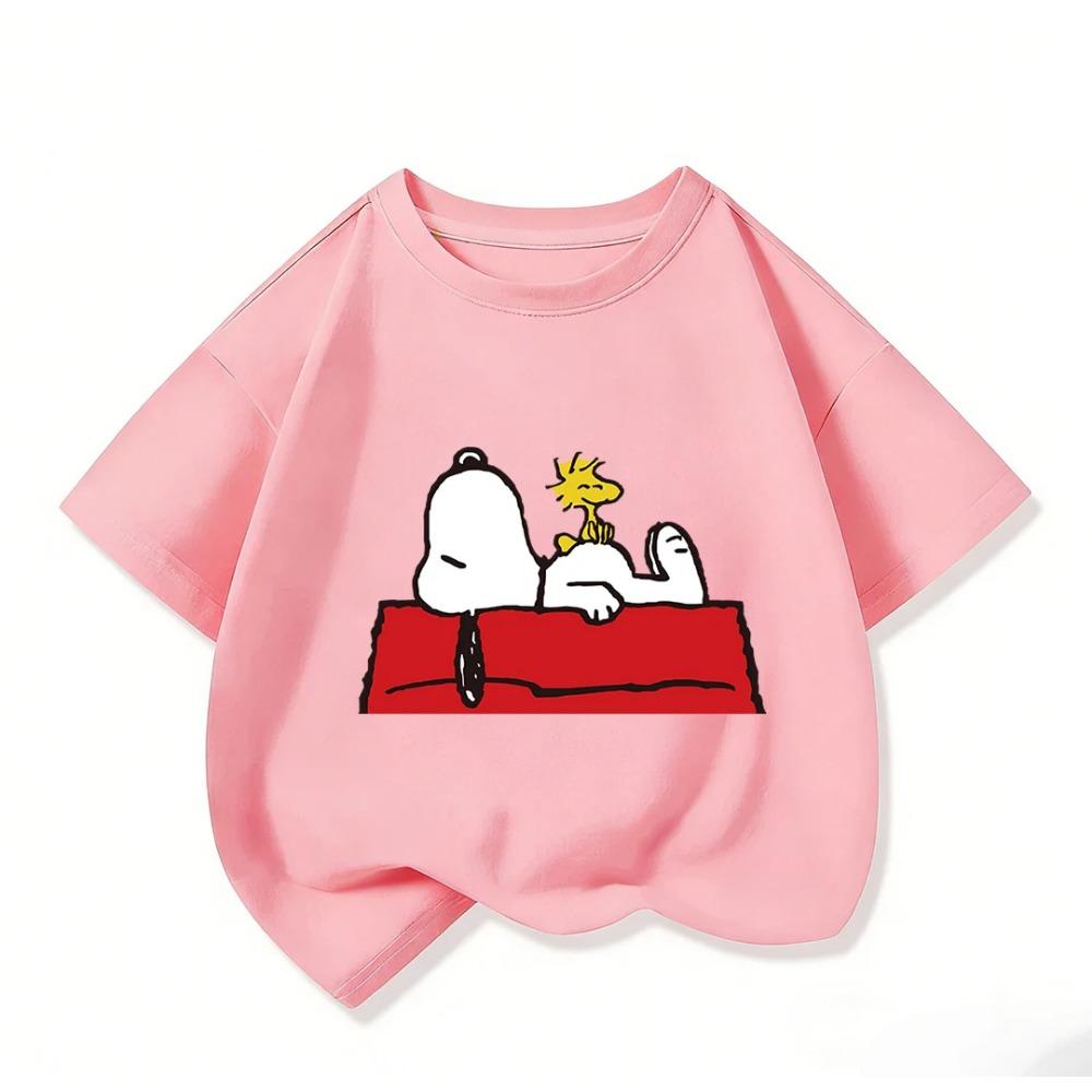 Boys Girls Short Sleeve T Shirt Lovely Snoopy Cartoon Crew Neck Casual Summer Street Fashion Tops For 3 14 Age