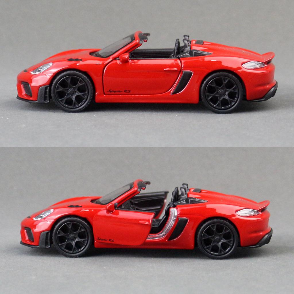 1/36 Porsche 718 Spyder Супер Гонки Игрушечная Модель Автомобиля Welly Литой Металлический Транспорт Назад Классическая Коллекция Подарок для Детей Мальчиков