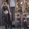 Sex Fishnet Catsuit Bodysuit Plus Size Cosplay Costumes Women Sexy Halter Backless Body Stockings Female Erotic Lingerie