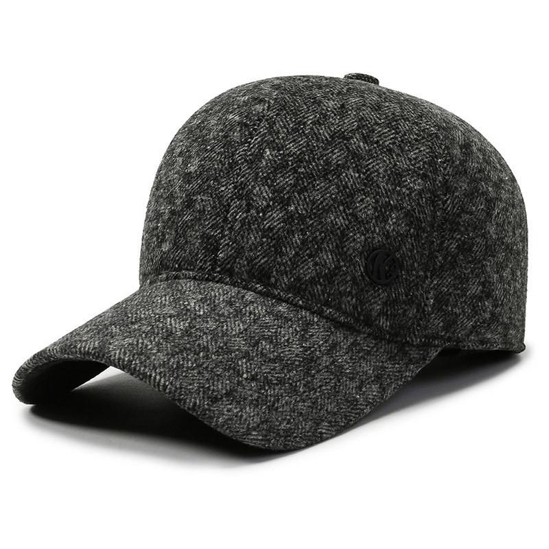 Elegant Winter Baseball Cap For Older Men Adjustable Warmth With Ear Protection