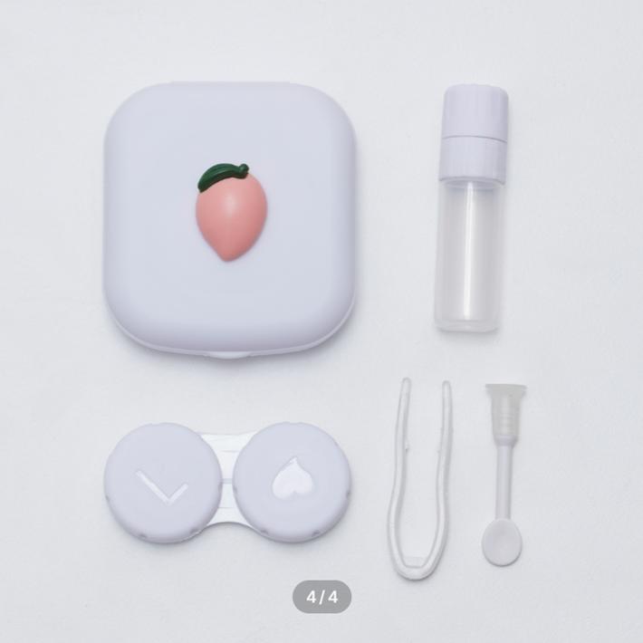 Футляр для линз Fruity, цвет белый персик