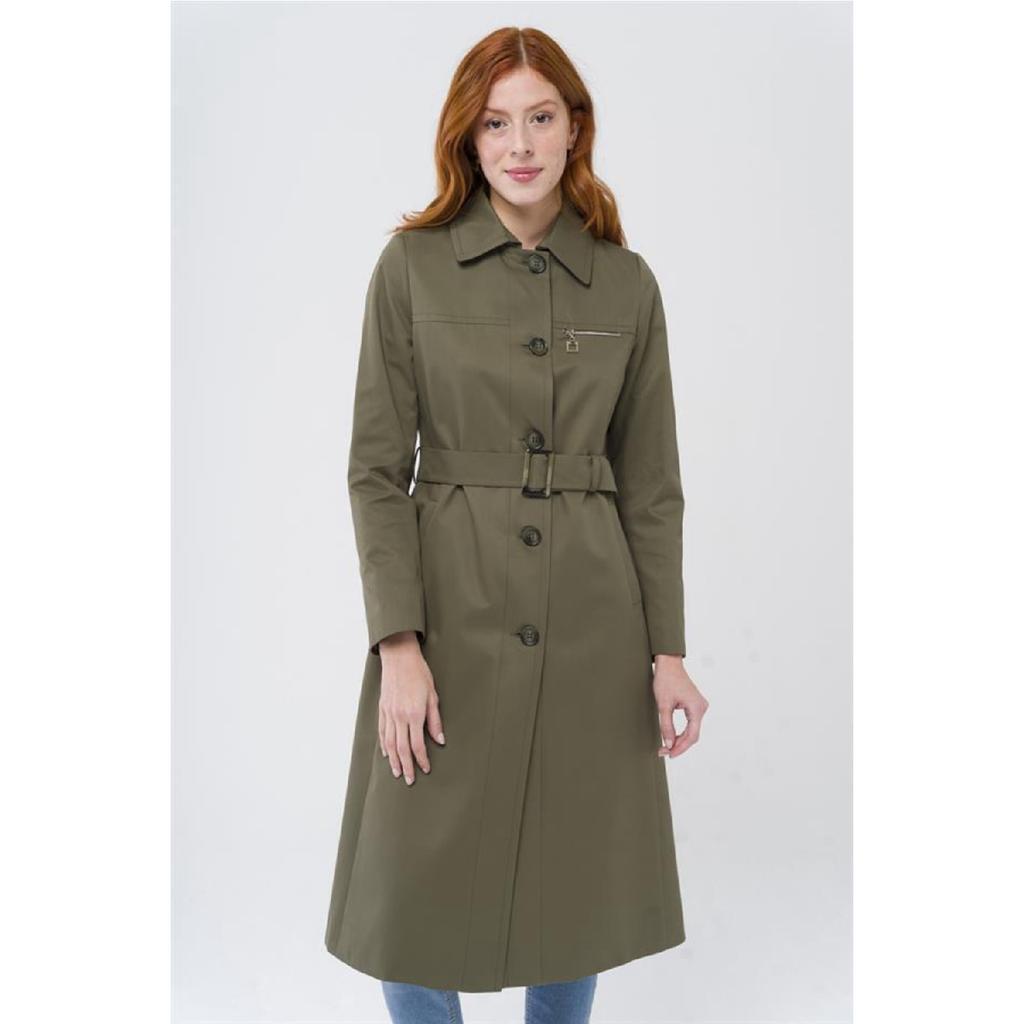 Водоотталкивающий плащ с воротником рубашки и молнией K. Верблюд 6430