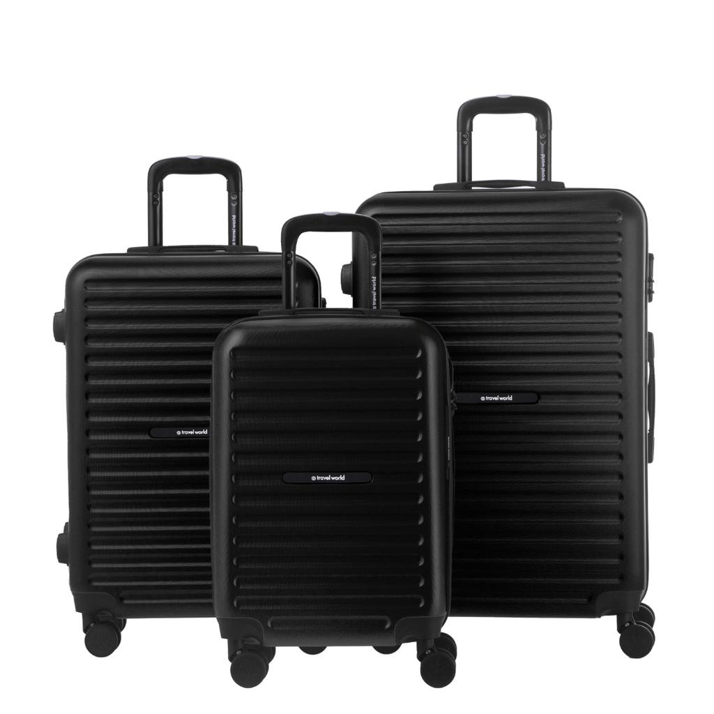 Set of 3 Rigid Suitcases (L-76cm) (M-66cm) (S-56cm) TRN BLACK