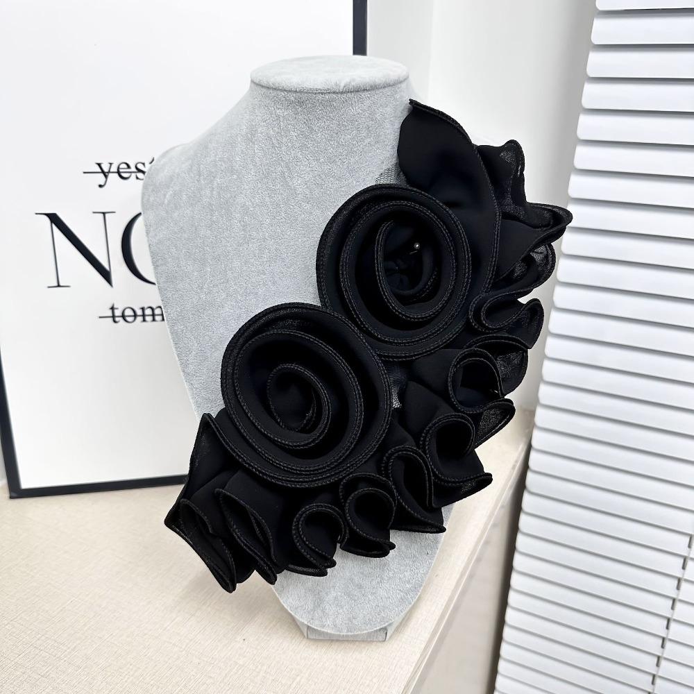 Detachable 3D Floral Decoration Cloth Fabric Collar Flower Brooch for Women Pins Lace Flower Corsage Lapel Pins