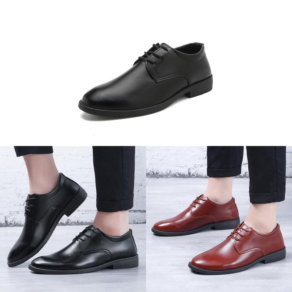 Leather Mens Business Casual Shoes With Breathable Eva Insole For Work And Travel