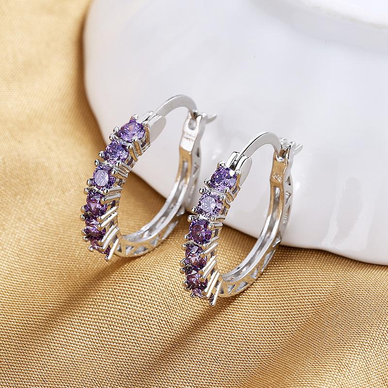 New 925 Sterling Silver AAA Zircon Stud Earrings for Women Fashion Exquisite Student Girlfriend Jewelry Accessories Heart Gift