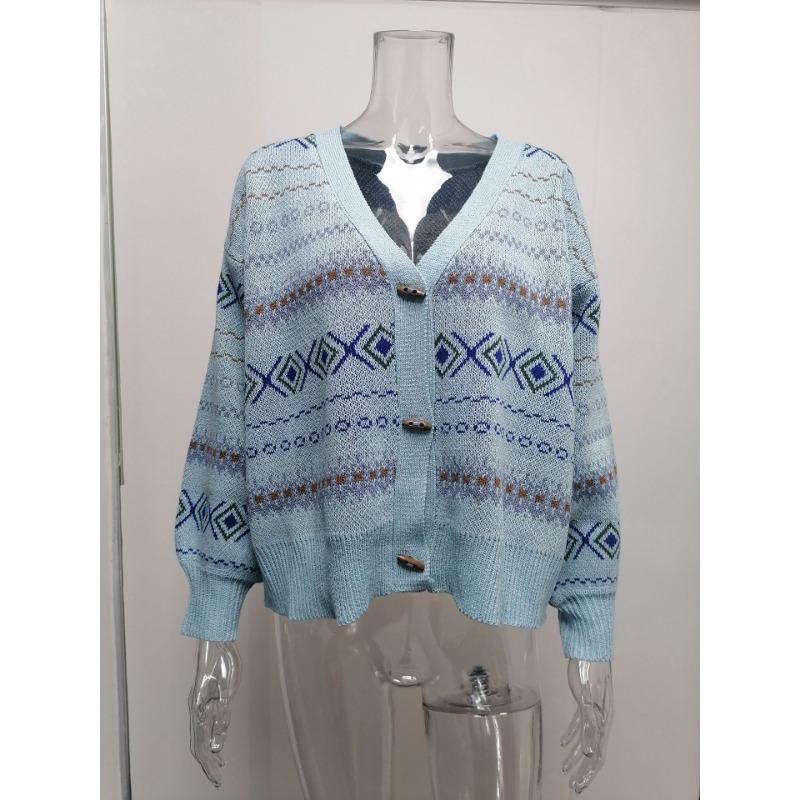 Модный зимний вязаный свитер женский большого размера свободный повседневный кардиган с V-образным вырезом свитер куртка