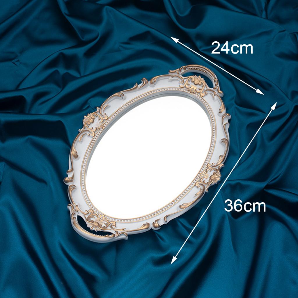 Nordic Retro Mirror Plate Декоративный поднос для свадебных украшений для дома Десертный зеркальный поднос Парфюмерия Туалетный столик Органайзеры для ванной комнаты