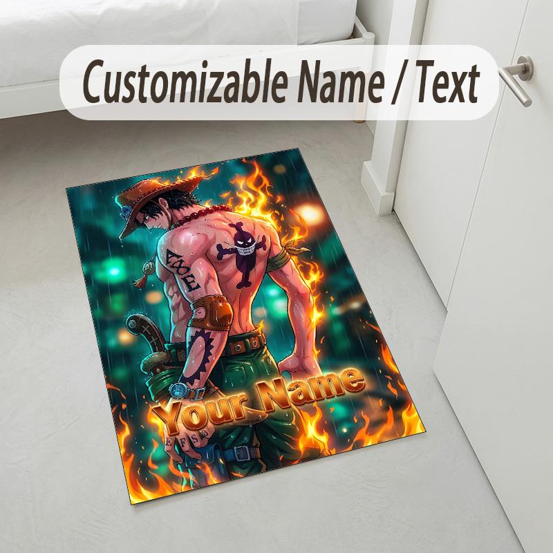 Personalized Crystal Velvet Carpet,One Piece Custom Printed Name, Plush Area Rug For Home Indoor Decor