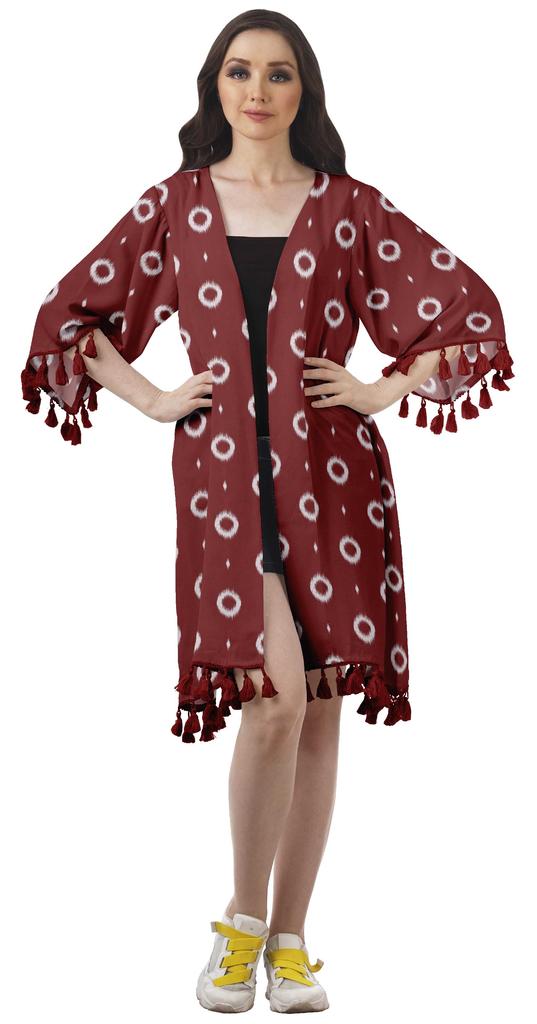 Moomaya Пляжная накидка из жоржета с открытыми плечами и принтом 3-4