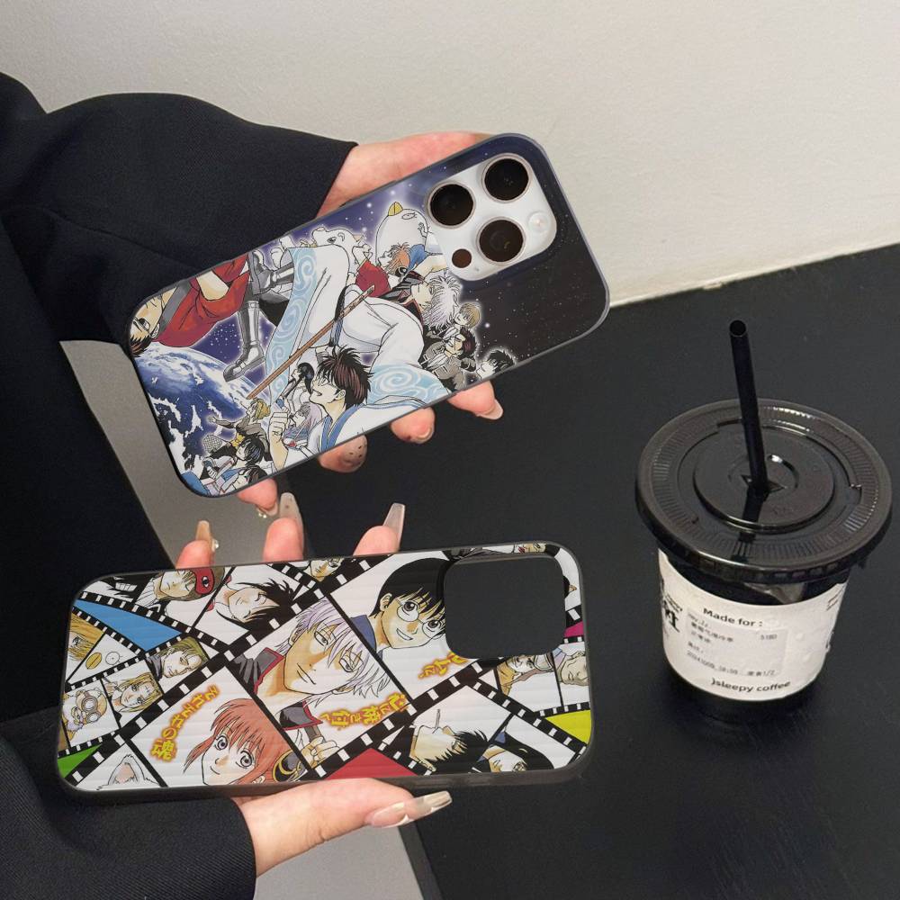 Смешной аниме GINTAMA Для IPhone 17 16 15 Plus Pro Max 12 14 Plus 11 13 Волна Гофрированная Полоска Funda Чехол для телефона