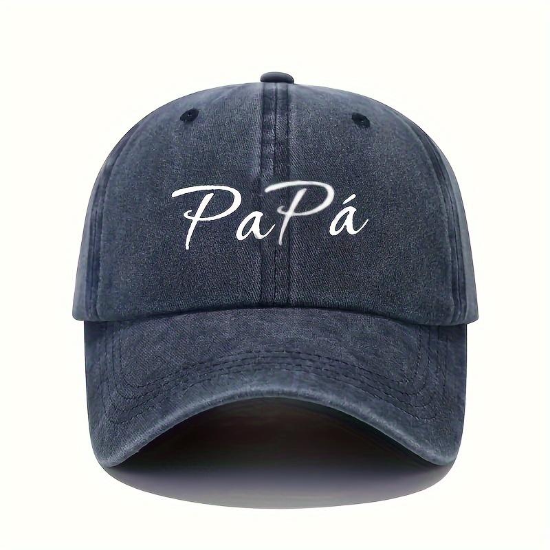 Кепка-бейсболка PaPa с принтом Винтажная стираная черная Регулируемая дышащая кепка для папы для всех сезонов Гольф-кепка для мужчин Женщин