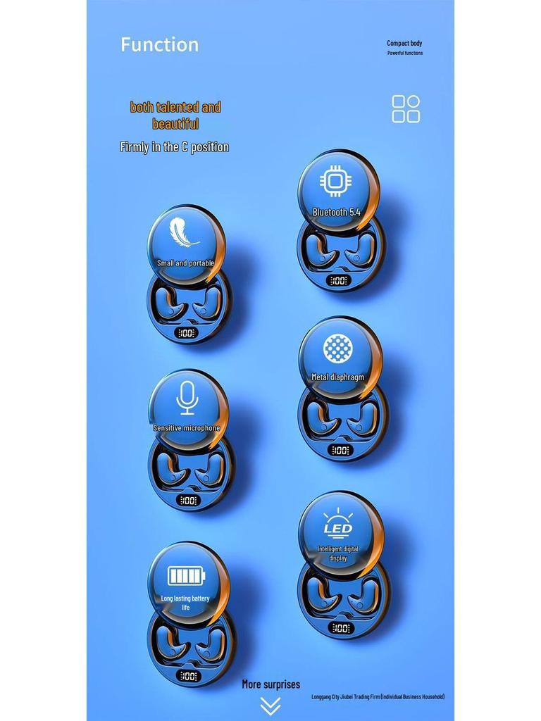 Ultra-Thin 2025 Bluetooth Earphones: Comfortable, Painless, On-Ear Headphones with Long Battery Life