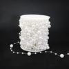 10M 8mm Beads Garland Pearl Strands Fish Chain Ribbon for Christmas Tree Wreath Gift Wrapping Decoration