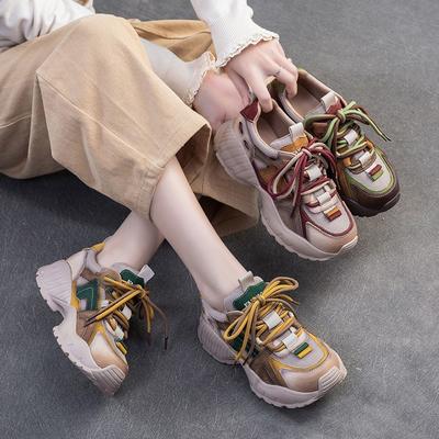 Повседневные женские туфли из натуральной кожи с сетчатыми вставками, разноцветные, на шнуровке, модные, удобные, универсальные