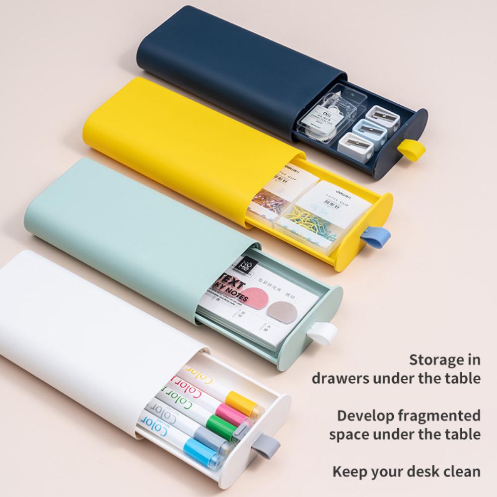 Self-Adhesive Hidden Storage Box Under The Table Makeup Organizer Under Desk Storage Drawer Organizer Box Stationery Storage