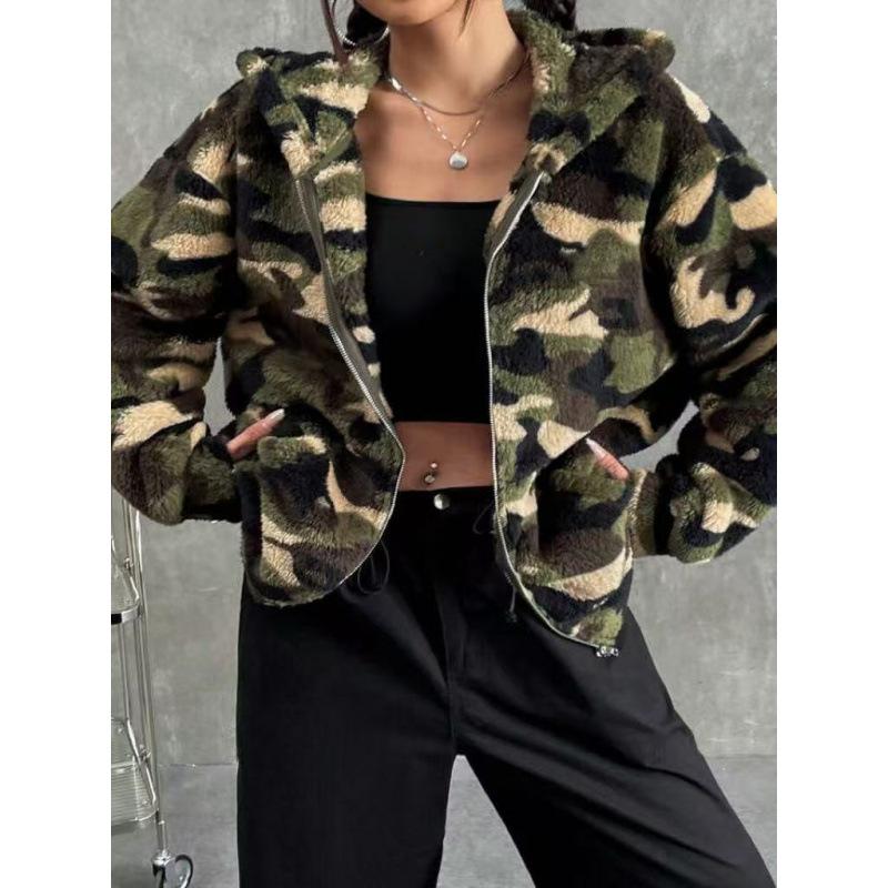 Двусторонний плюшевый кардиган с капюшоном на молнии, повседневная женская плюшевая куртка на осень и зиму 2025