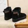 Ladies Shoes Booties Large Size Warm Ankle Elegant With Medium Heels Women's Snow Boots On Promotion Designer Luxury Padded 39