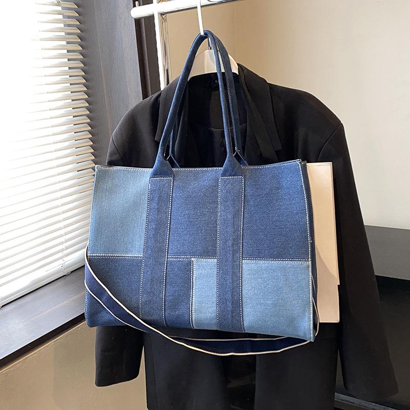 Джинсовая сумка большой вместимости Женская новая сумка через плечо Сумка-тоут для поездок