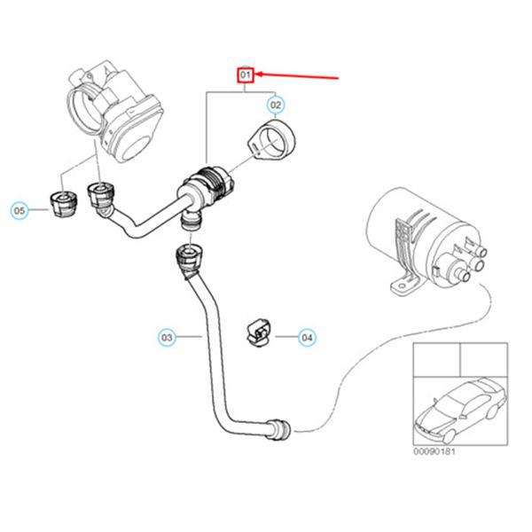 Применимо к клапану вентиляции топливного бака BMW E81, E87, E87N, E90 и E90N: 13907529753.