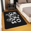 Motocross Rider Area Rug for Living Room and Bedroom, Dirt Bike Motorbike Sports Carpet, Soft Extreme Sports Floor Mat