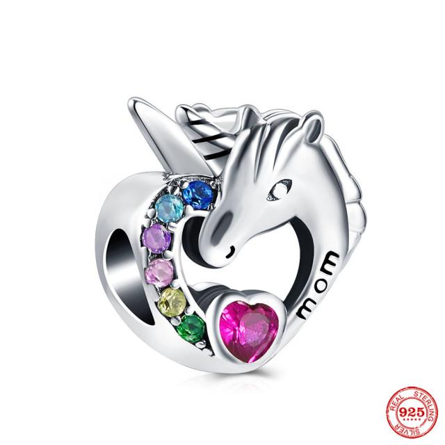 Neastamor Люблю тебя, мама, шарм-бусина в форме сердца, подходит для оригинального браслета, серебро 925 пробы, изготовление модных DIY украшений для женщин, подарок