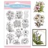 Custom PVC Plastic Clear Stamps for DIY Scrapbooking Photo Album Decorative Cards Making Flower 160x110x3mm