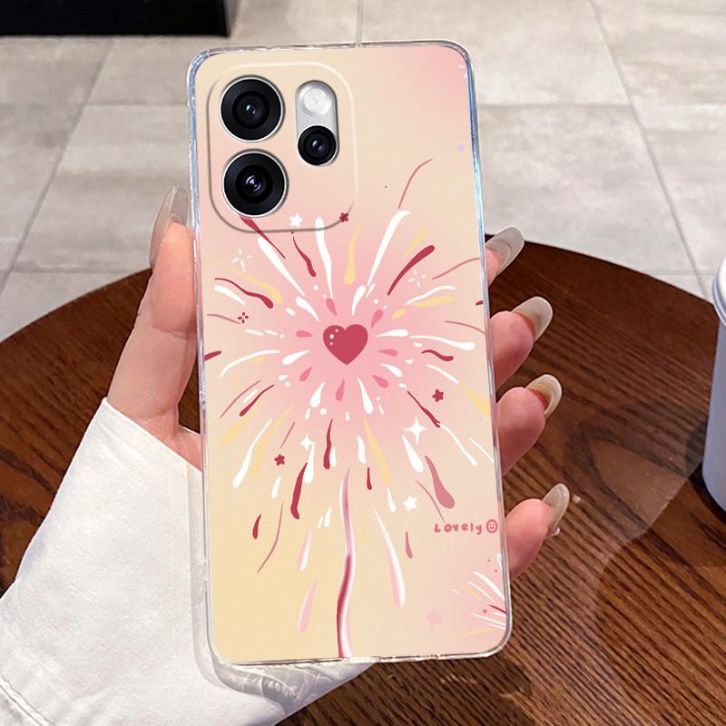 Гелевый чехол для OPPO Reno15 F 5G Capa Reno 15 Pro Max 15PRO Прозрачный Силиконовый Мягкий ТПУ Задняя крышка Милый Кот Кролик Сердце Чехол для телефона