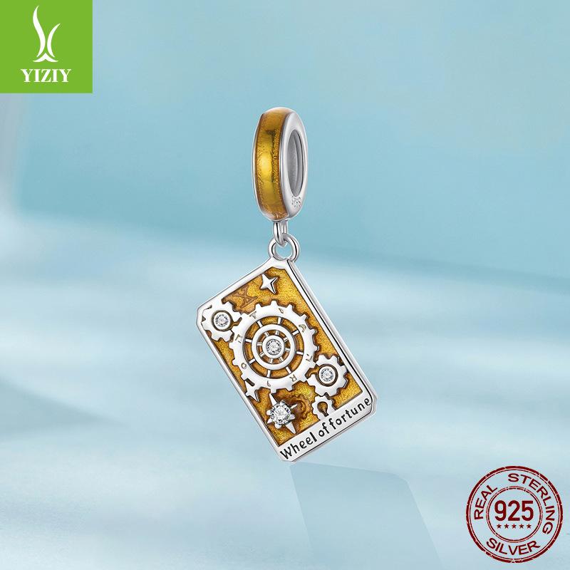 Кулон-подвеска Таро Колесо Фортуны Сделай сам Xiaohongshu Взрывной Стерлинговое серебро S925 Бусины на удачу