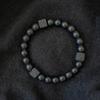Black Matte Onyx with Cube Lava Bracelet Yoga Balance Energy Stretch Bracelet Men Women Natural Gemstone Healing Jewelry