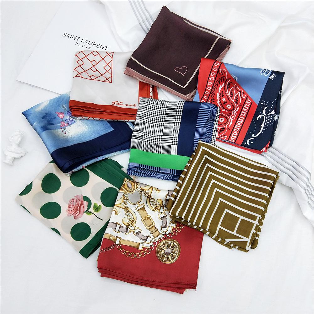 Fashion Decoration Scarf Hairband Tie Hair 70 Small Square Scarf Silk Scarf Women'S Spring And Autumn Versatile Small Scarf Professional Scarf