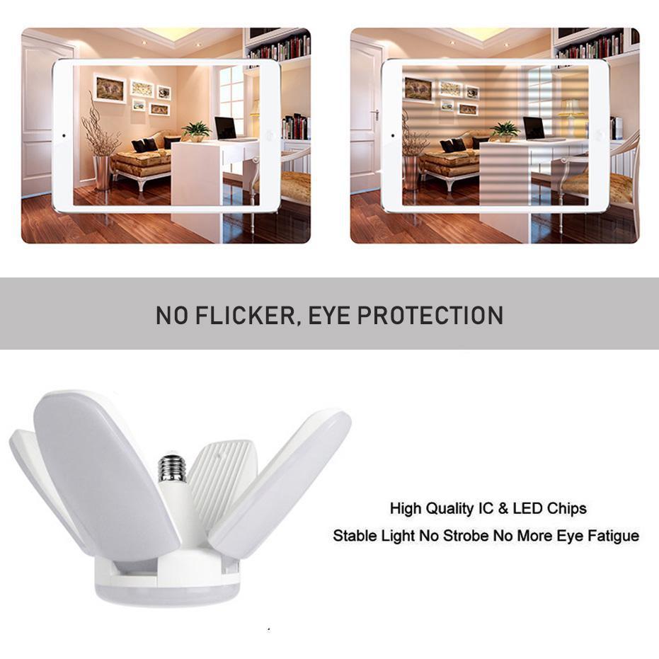 Светодиодная лампа 60 Вт без мерцания E27 B22 220 В SMD2835 Сверхяркая Складная с лопастями вентилятора Лампа с регулируемым углом для склада гаража