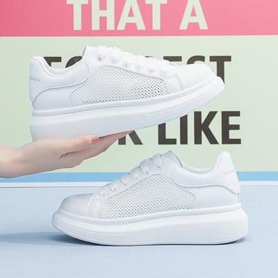 Модные женские кроссовки 2024 года, модные дышащие вулканизированные туфли, кожаные туфли на платформе, белые повседневные туфли на шнуровке Zapatos Mujer